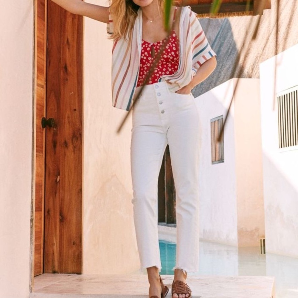 HP🎉 Madewell / The Perfect Vintage Crop Jean Button-Front Edition